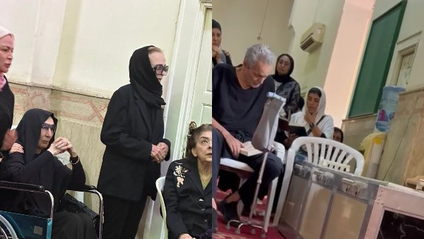  سيف أبو النجا ونجلاء فتحي يلقيان نظرة الوداع على ابنتهما ياسمين
