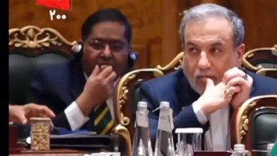 موقف محرج لمسؤول هندي أثناء خطاب رئيس إيران