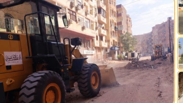 استكمال رصف ورفع كفاءة الطرق بمناطق سكنية في أسوان